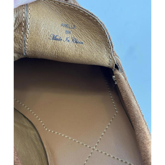 NYDJ Anella Heeled Loafers Women's 8M Cognac Brown Suede Slip On Shoes - Picture 8 of 16